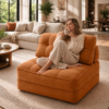 XIHAI Single Black Teddy Fleece Folding Sofa Bed
