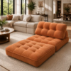 XIHAI Single Black Teddy Fleece Folding Sofa Bed