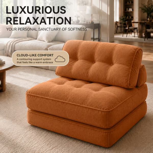 XIHAI Single Black Teddy Fleece Folding Sofa Bed