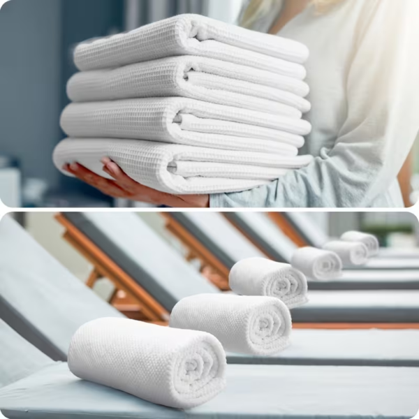 4 Pack White Cotton Bath Towels