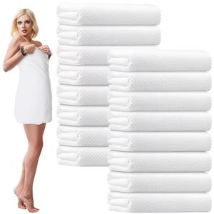 4 Pack White Cotton Bath Towels