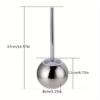 Stainless Steel Toilet Brush with a Round Ball Design