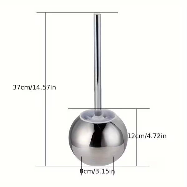 Stainless Steel Toilet Brush with a Round Ball Design