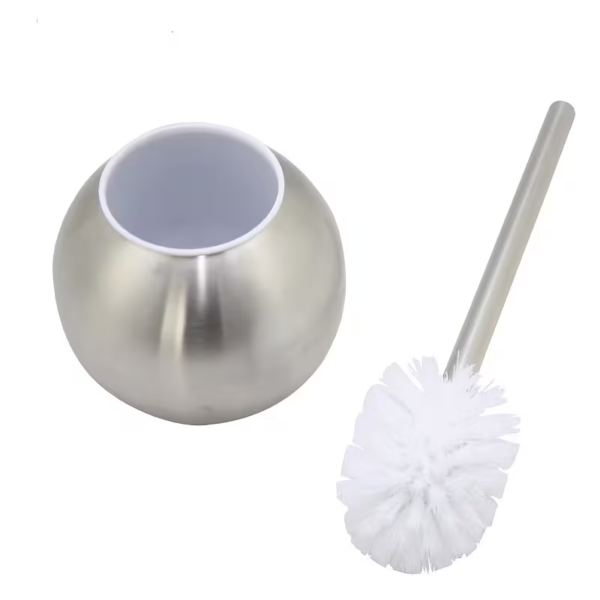 Stainless Steel Toilet Brush with a Round Ball Design